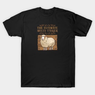 Sheep Ultimate Multi - Tasker Sustainable Farming Distressed Vintage Funny T-Shirt